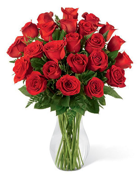 Product: 2 Dozen Red Roses w/Vase